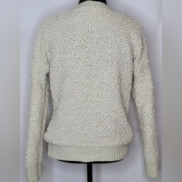 Bycorpus Popcorn Knit Pullover Long Sleeve Cream Sweater Top - Size S - Picture 6 of 10